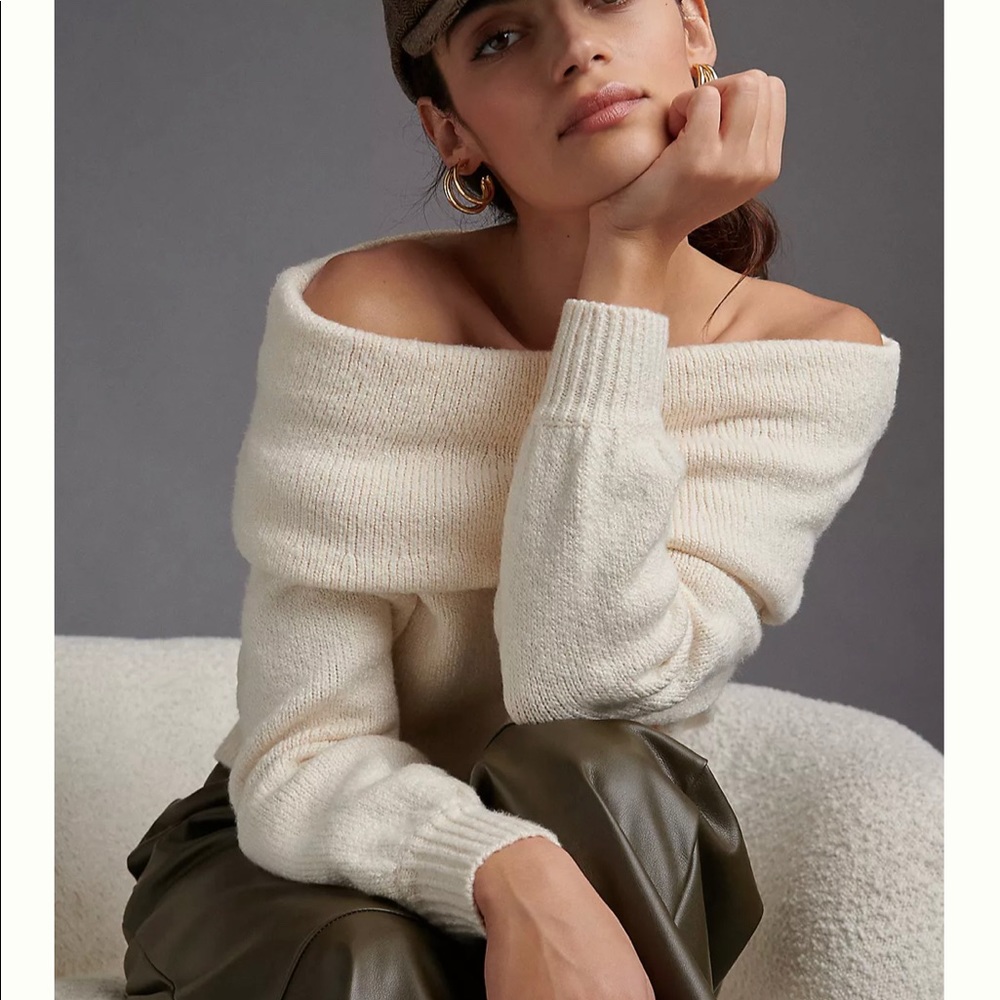 Anthropologie Slouchy Cowl Neck Sweater XS